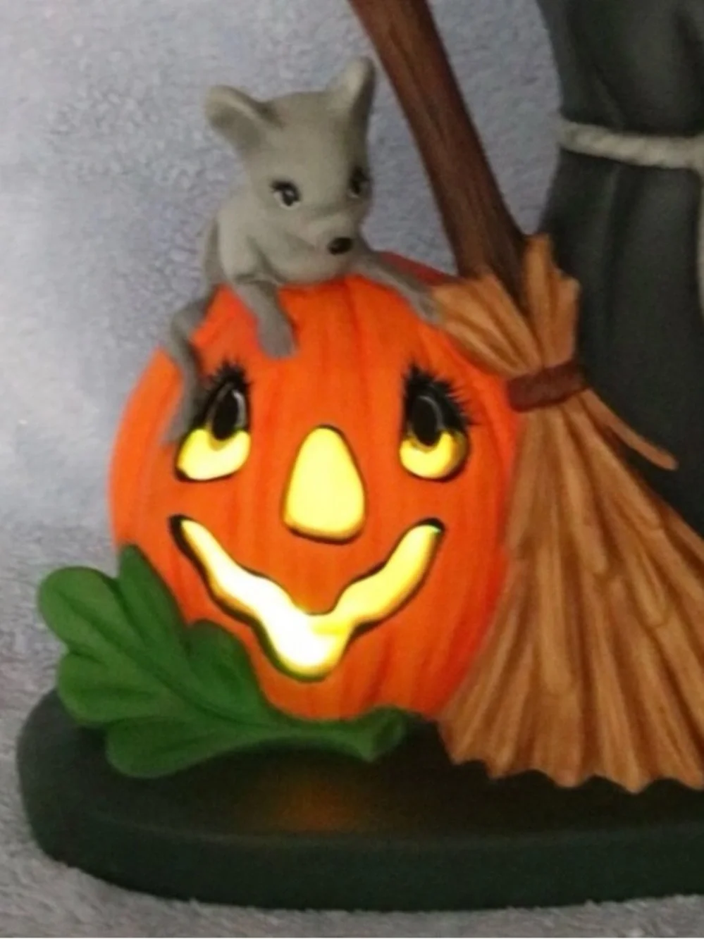 Halloween Pumpkin Ghost Mouse Lamp 12”
